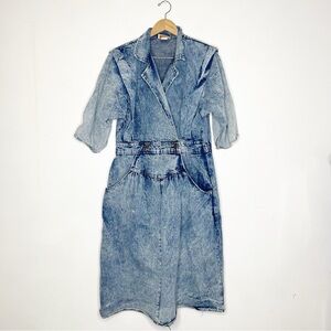 DR2 Vintage 80's Denim Jean Wrap Dress Size 16.5